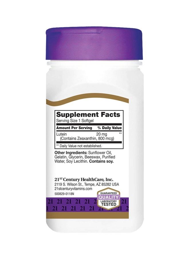 21st Century Lutein 20mg - 60 Softgel - Image 4